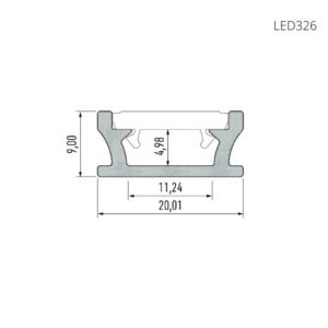 LED Bathroom Floor profile Silver 2m - Image 2