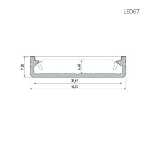 LED Surface Mounted Profile Silver 2m - Image 3