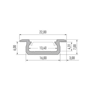 LED Recessed Profile Black 2m - Image 5