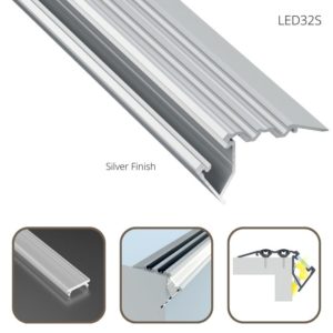LED Stairs profile Silver 1m - Image 2
