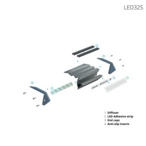 LED Stairs profile Silver 1m - Image 3