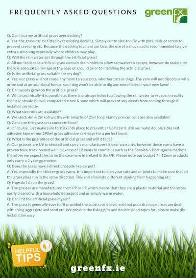 GreenFx grass FAQ's