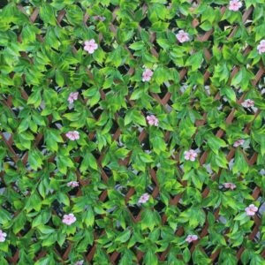 GreenFx Floral Hedge H/D PVC Trellis 2m x 1m Flora Pink