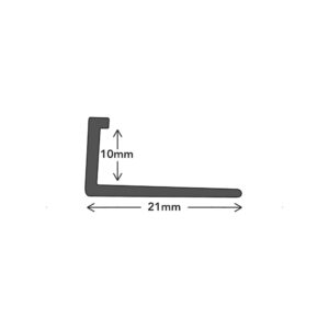 Trojan Square Edge PVC Tile Trim 10mm Soft Cream 2.5m - Image 2
