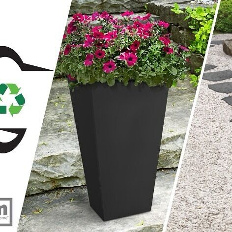 Plant pots made from 100% recycled car tyres, maintenance free c/w water reservoir. #dssupplies #multyhome #recycledmaterials #plantpots #gardencentres #diy #hardwareshow2024 #greenfx #innovationwards #outdoorliving #ecofriendlyproducts🌿